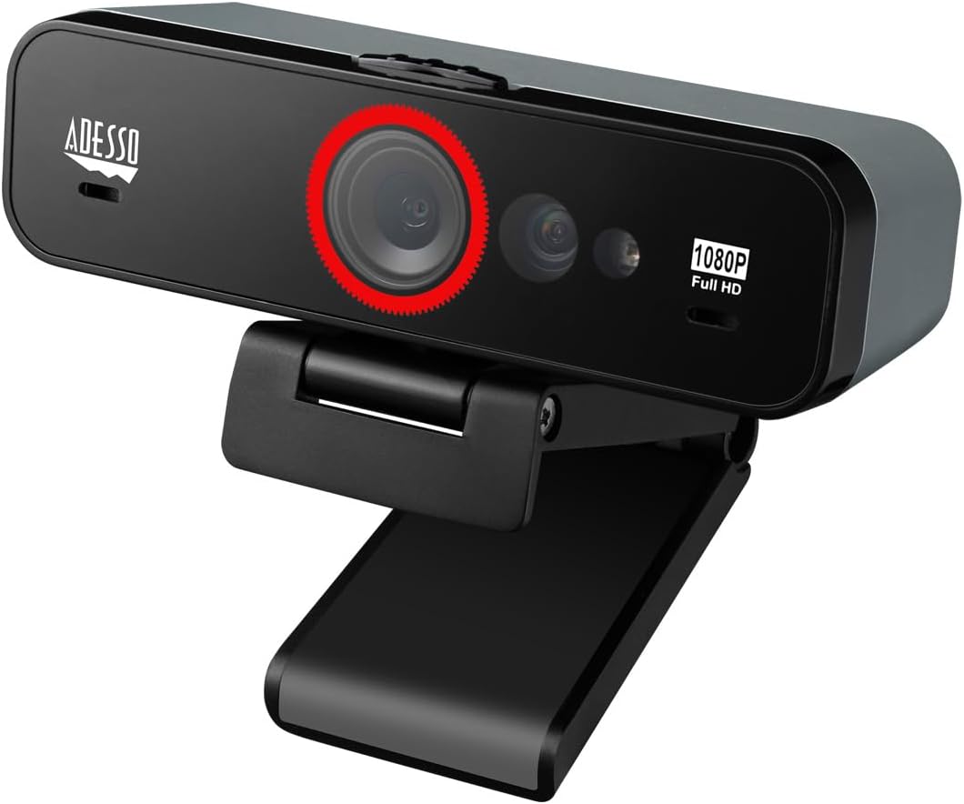 Adesso CyberTrack F1 1080P HD Fixed Focus USB Windows Hello Webcam